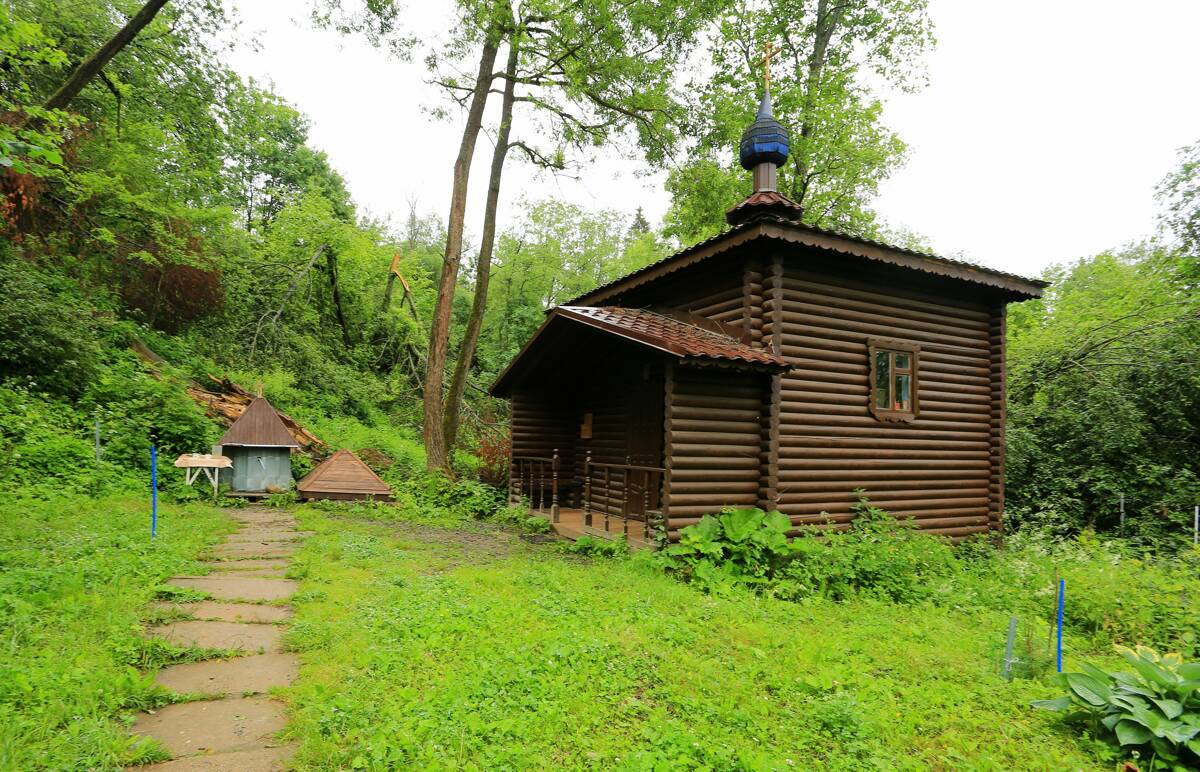 Часовня Тихвинской иконы Божией Матери, Ильинское (Дмитровский городской округ, Московская область). общий вид в ландшафте