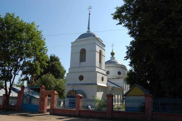 Старцево (Лепешкино). Церковь Николая Чудотворца. общий вид в ландшафте