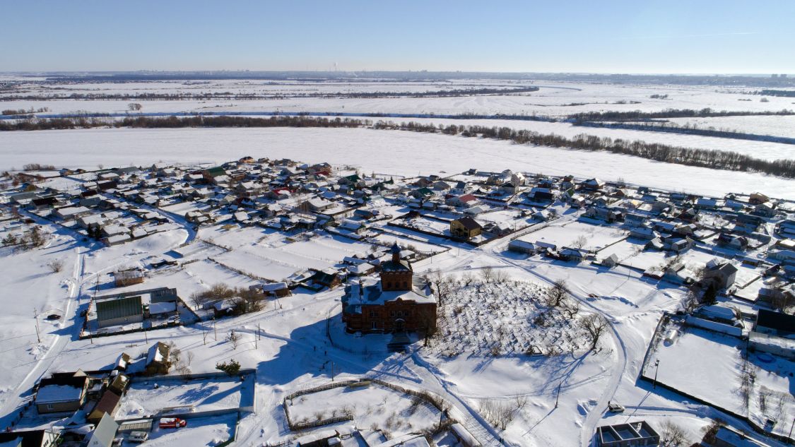 Церковь Покрова Пресвятой Богородицы, Коростово (Рязанский район, Рязанская область). общий вид в ландшафте