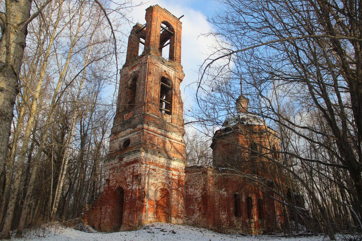 фасады. Церковь Архангела Михаила и Казанской иконы Божией Матери, Лаврентьев Холм, урочище (Борисоглебский район, Ярославская область)