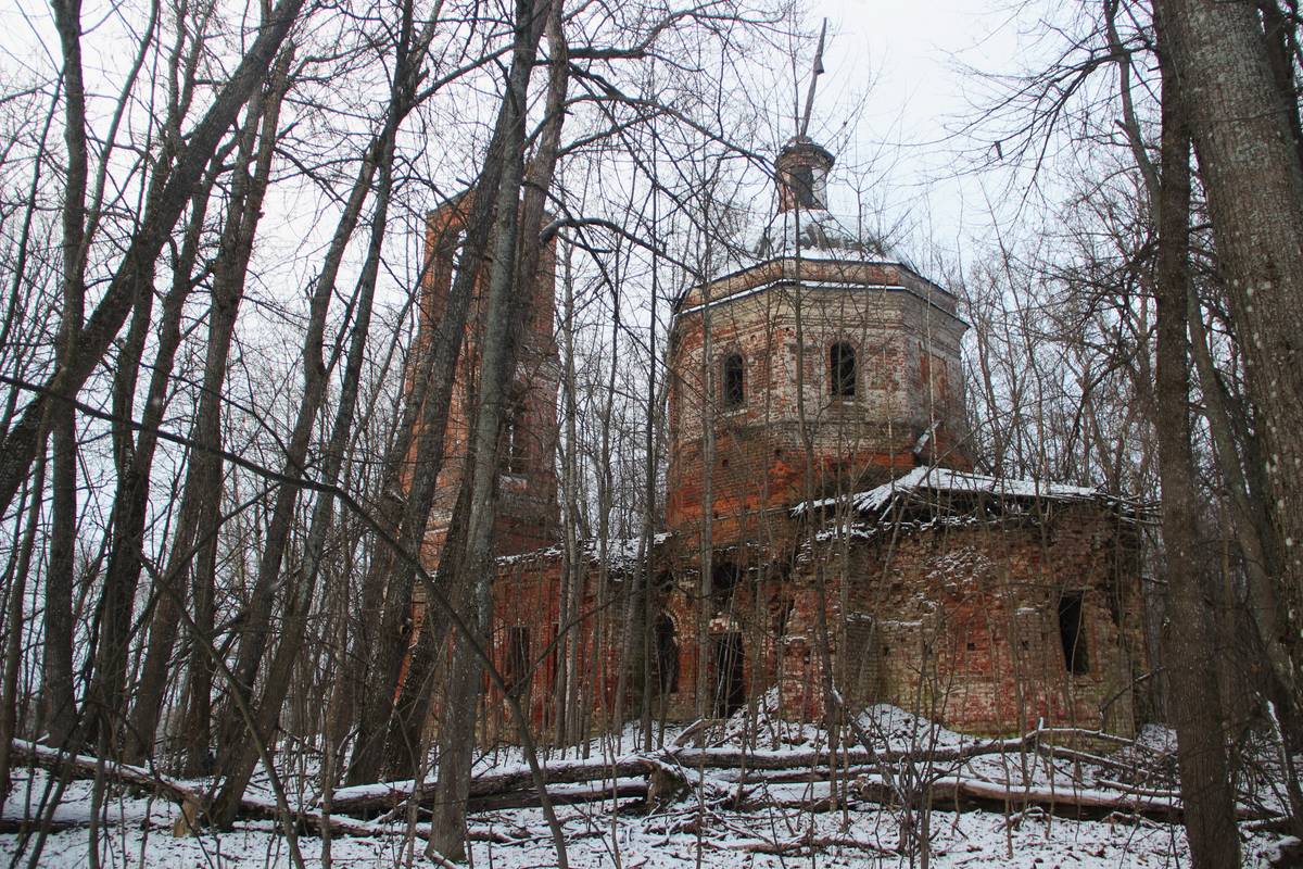 фасады. Церковь Архангела Михаила и Казанской иконы Божией Матери, Лаврентьев Холм, урочище (Борисоглебский район, Ярославская область)