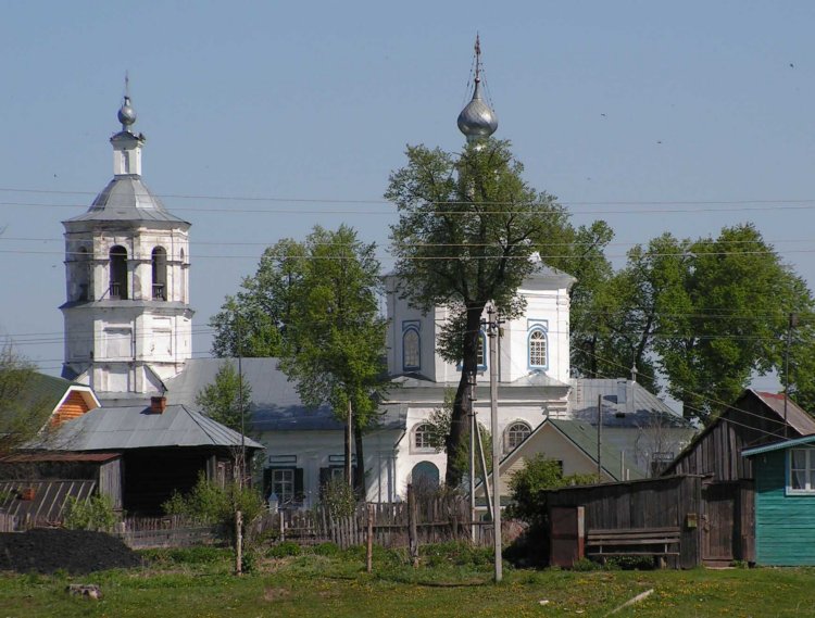 Макарьево. Церковь Казанской иконы Божией Матери. общий вид в ландшафте