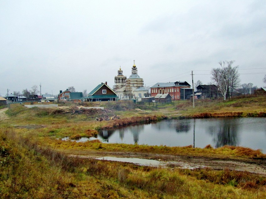 Макарьево. Церковь Казанской иконы Божией Матери. общий вид в ландшафте, вид с юго-востока