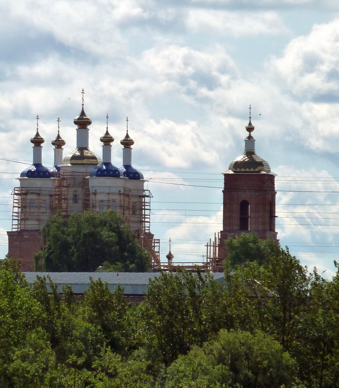 Шексна. Церковь Казанской иконы Божией Матери. документальные фотографии, Вид с Шексны с борта теплохода