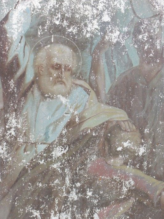 Церковь Троицы Живоначальной, Минеево, урочище (Дмитровский городской округ, Московская область). интерьер и убранство, Фрагмент росписи в Троицкой церкви в Минеево