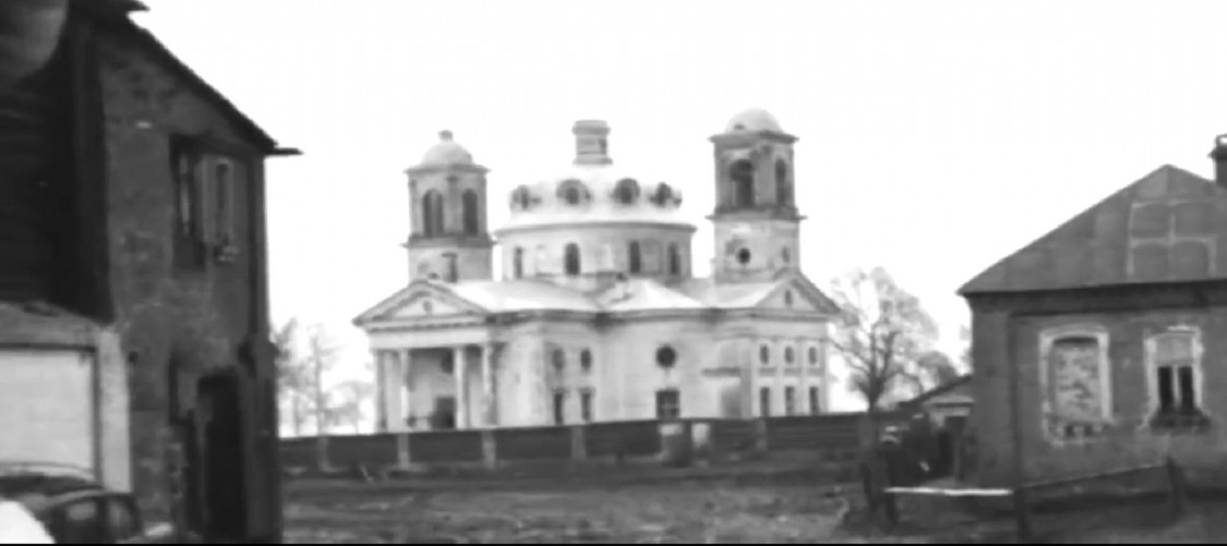 Торбеево. Церковь Вознесения Господня. архивная фотография, фото с немецкой кинохроники