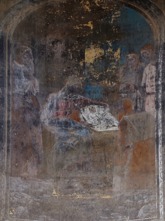 Церковь Димитрия Солунского, Дмитриевское (Малоярославецкий район, Калужская область). интерьер и убранство, Фрагмент храмовой живописи - Рождество Христово