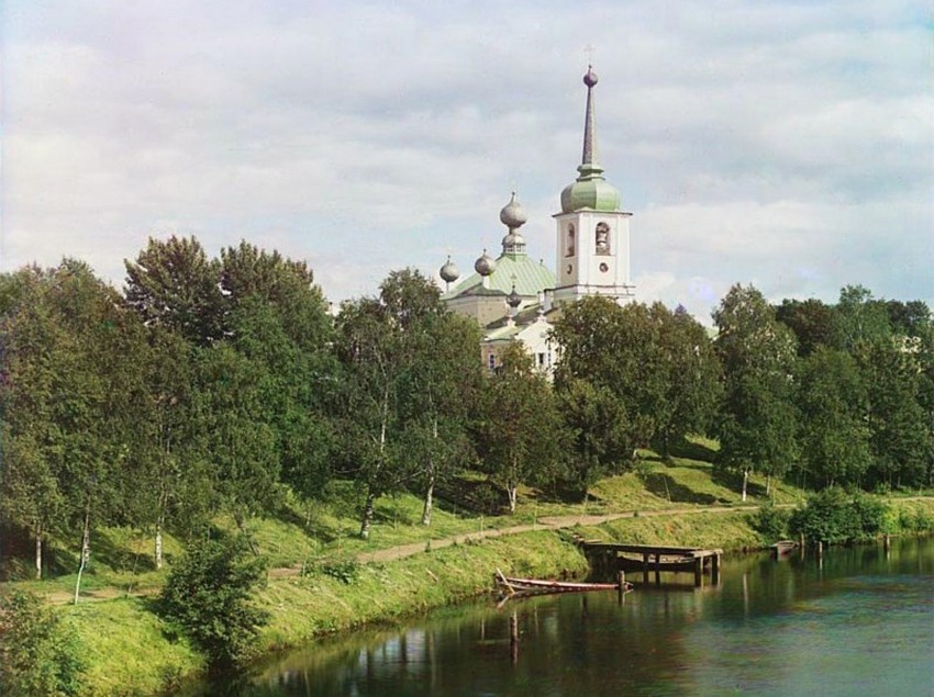 Собор Воскресения Христова, Вытегра (Вытегорский район, Вологодская область). архивная фотография, Фотография С.М. Прокудина-Горского, 1909 год. Источник - сайт проекта 