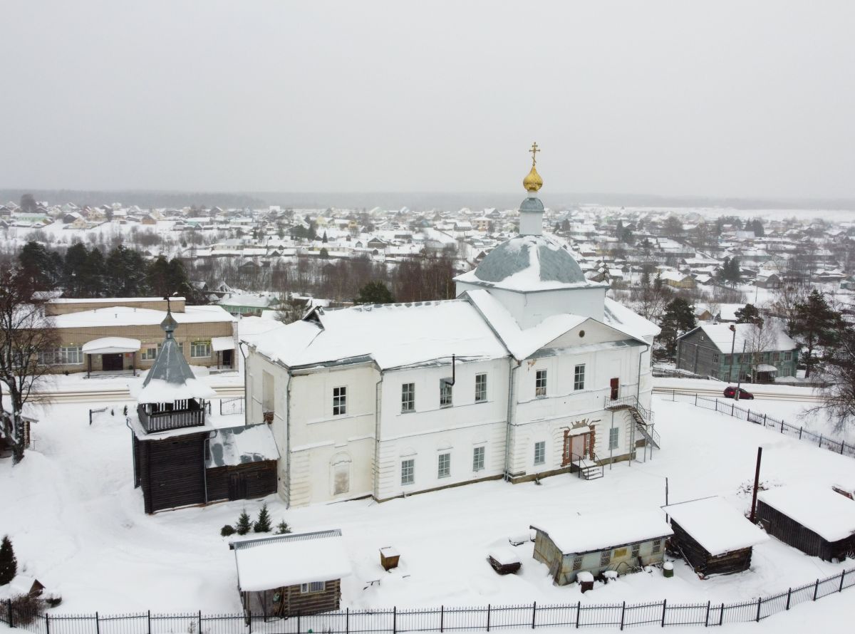 Церковь Воскресения Христова, Сямжа (Сямженский район, Вологодская область). общий вид в ландшафте