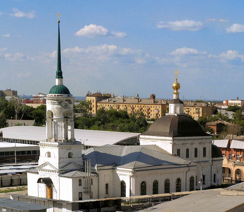 Рязань. Церковь Екатерины. общий вид в ландшафте