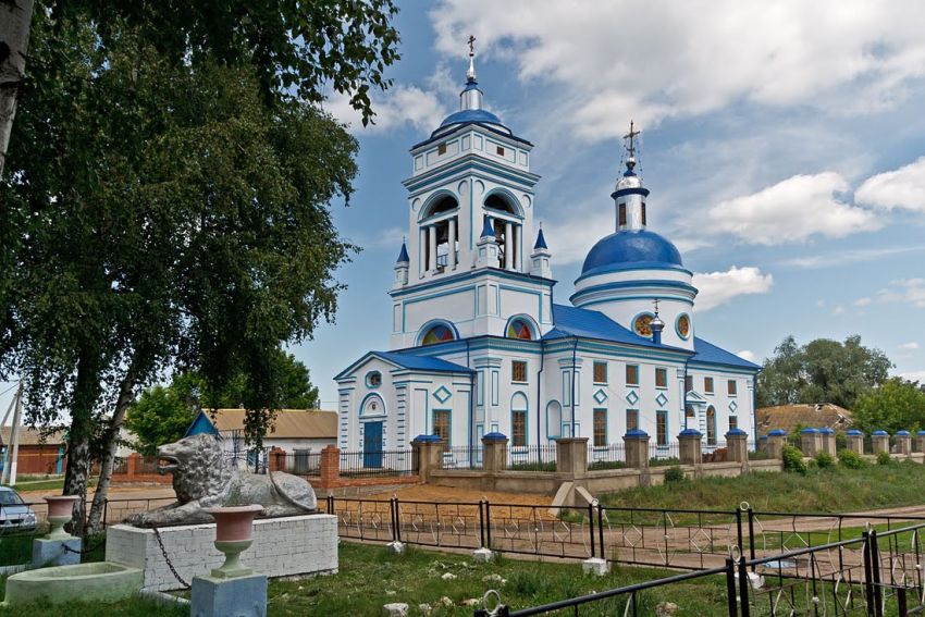 Церковь Казанской иконы Божией Матери, Никольское (Спасский район, Республика Татарстан). общий вид в ландшафте