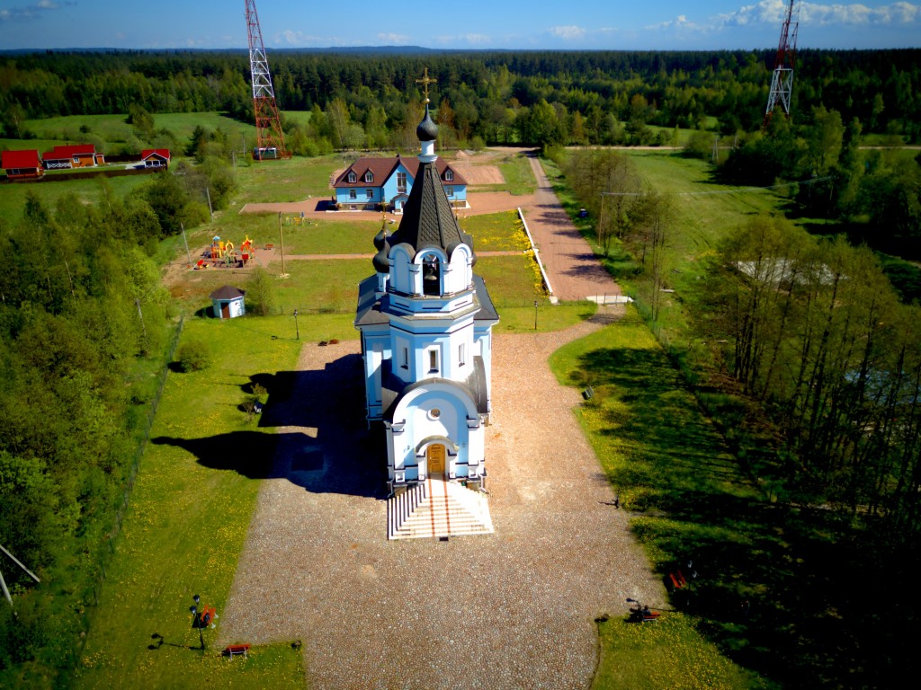 Озерки. Церковь Николая Чудотворца. общий вид в ландшафте