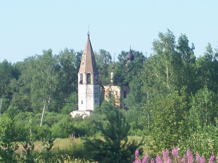 Лукино. Церковь Вознесения Господня. общий вид в ландшафте
