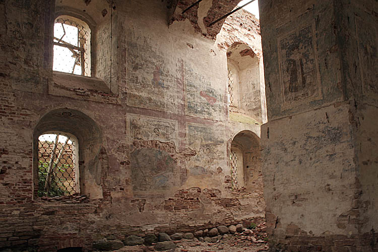 Собор Воскресения Христова, Буреги (Старорусский район, Новгородская область). интерьер и убранство, Вид на южную стену