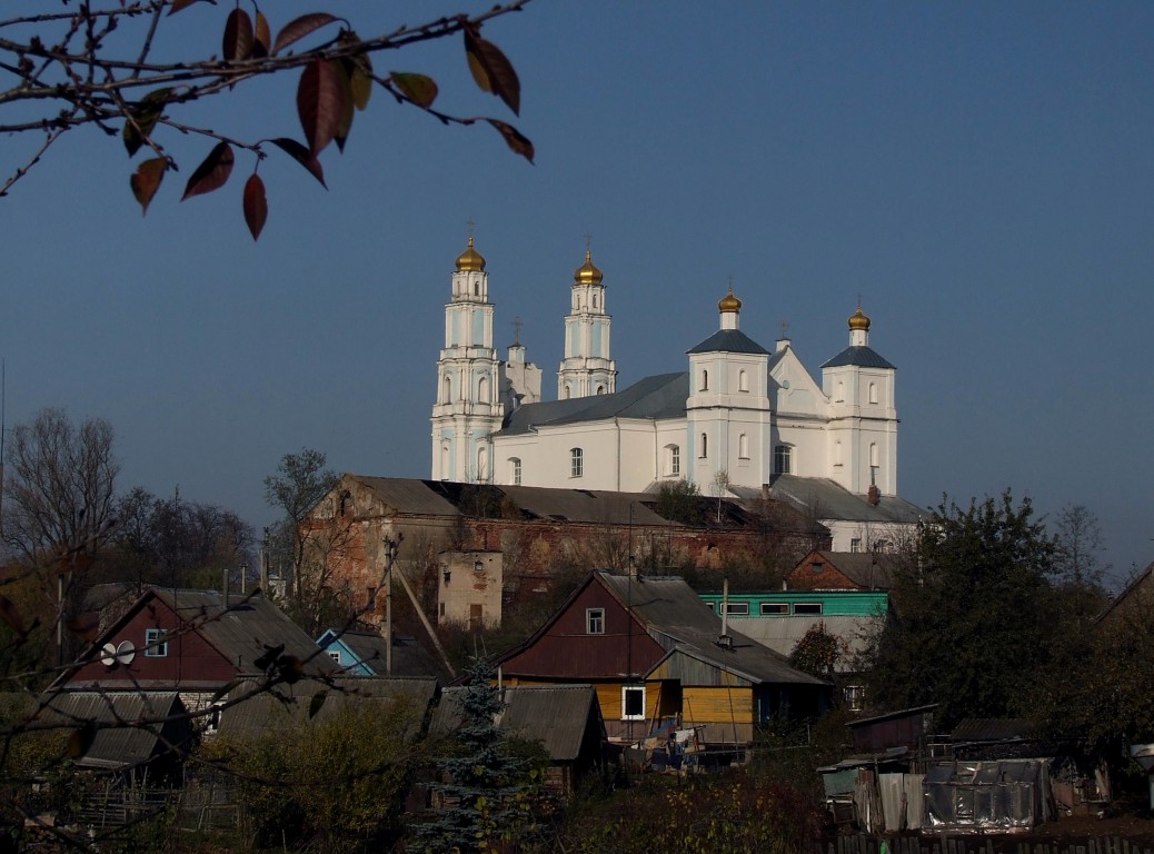 Кафедральный собор Рождества Пресвятой Богородицы, Глубокое (Глубокский район, Беларусь, Витебская область). общий вид в ландшафте