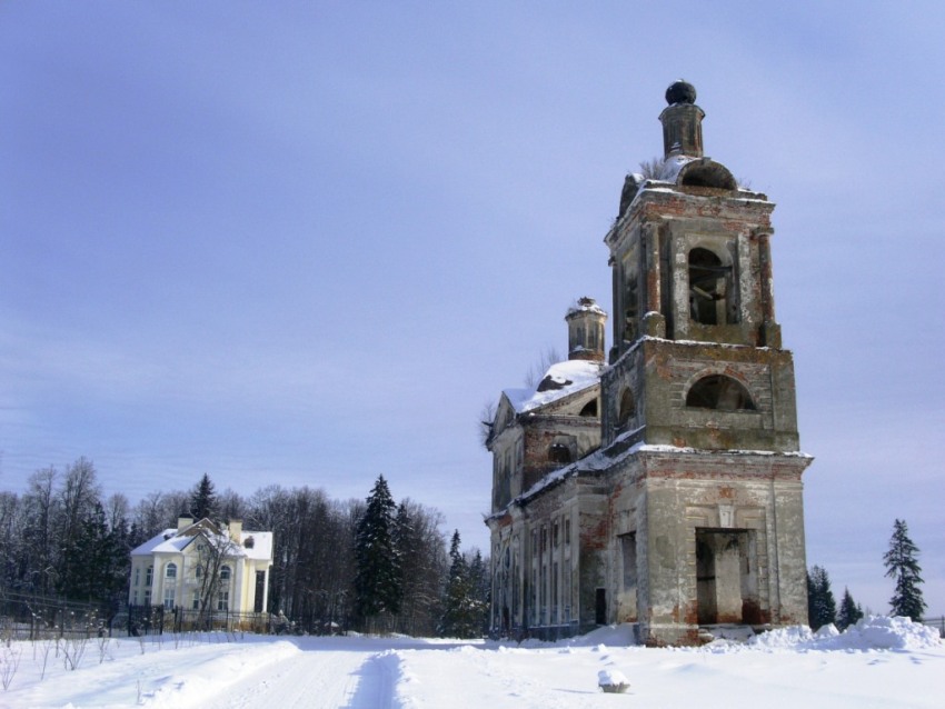 Панюково. Церковь Рождества Пресвятой Богородицы. общий вид в ландшафте, вид с северо-запада