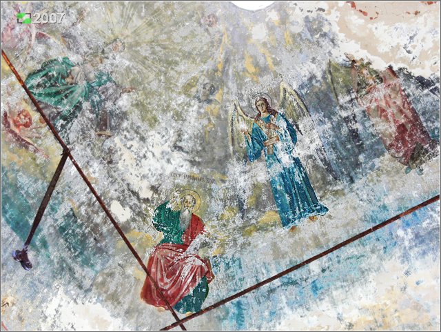 Церковь Владимирской иконы Божией Матери, Пустынка (Ковровский район и г. Ковров, Владимирская область). интерьер и убранство, Фрагмент потолочных росписей четверика