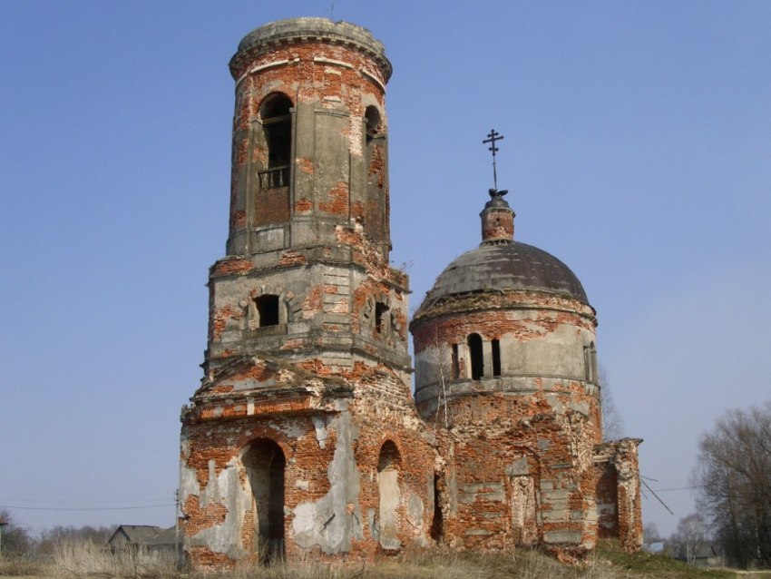 Церковь Казанской иконы Божией Матери, Дунино (Медынский район, Калужская область). фасады, вид с юго-запада