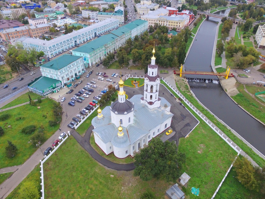 Собор Богоявления Господня, Орёл (Орёл, город, Орловская область). общий вид в ландшафте, Вид с северо-востока, фото с квадрокоптера.