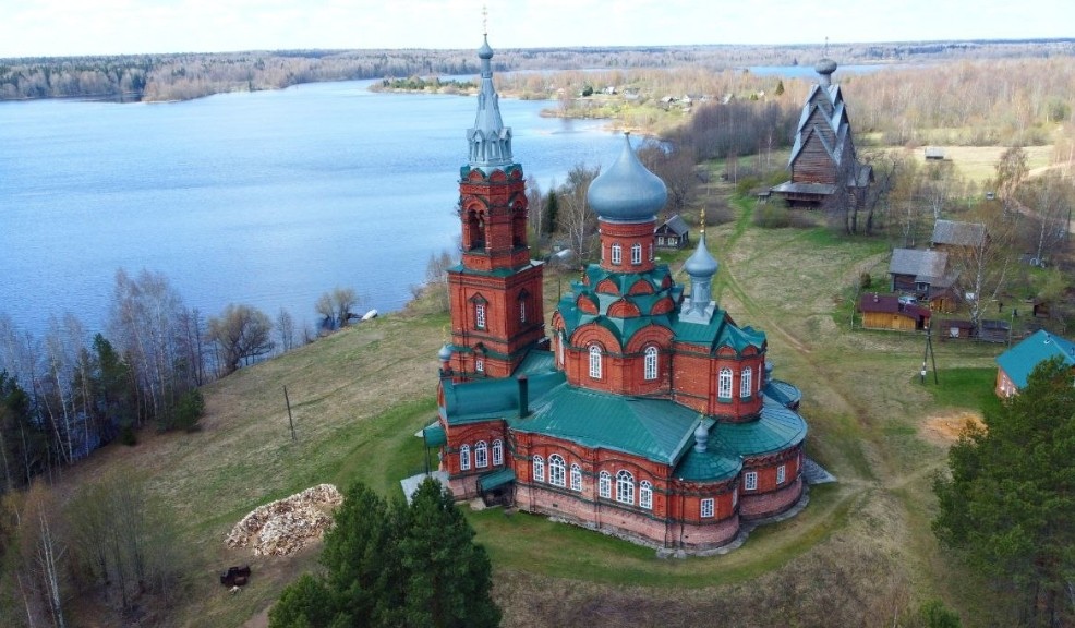 Ширково. Храмовый комплекс Ширкова погоста. общий вид в ландшафте