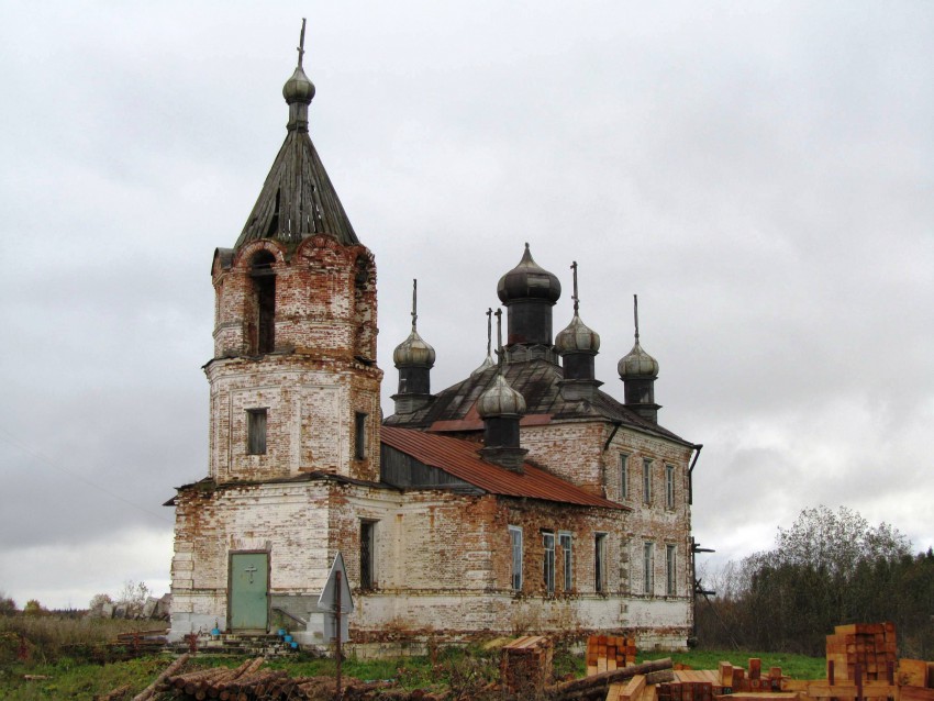 Наволочный (Река). Церковь Георгия Победоносца. фасады, вид с юго-запада