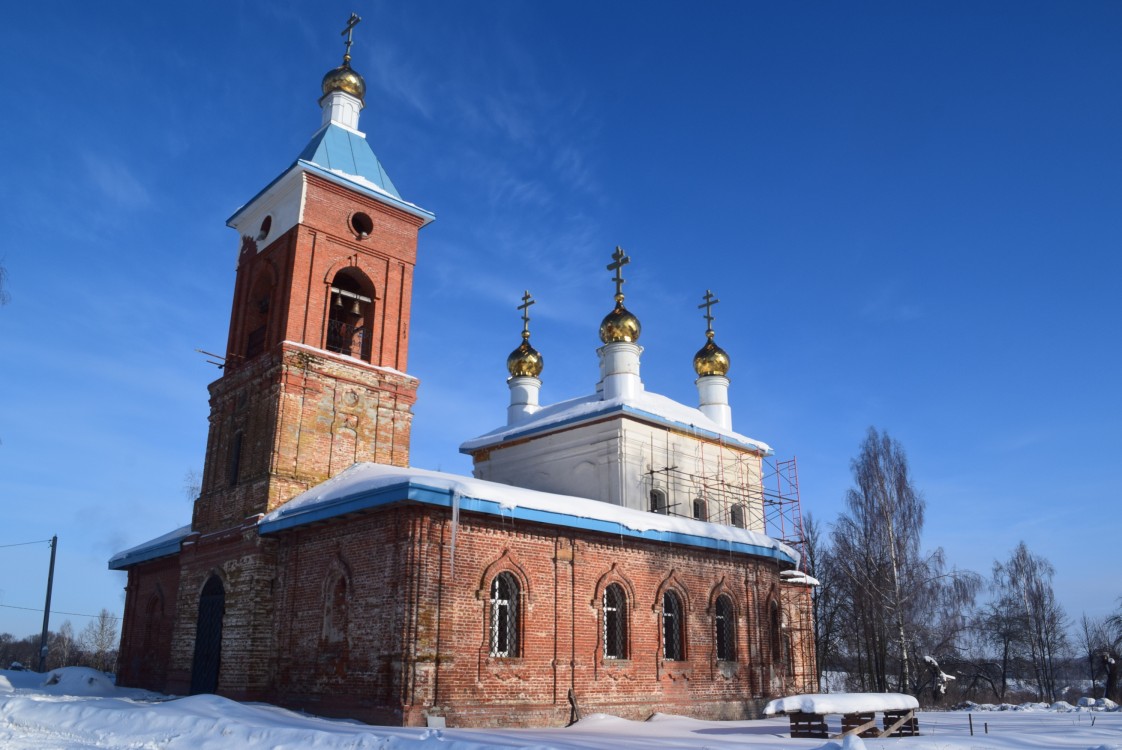 Церковь Владимирской иконы Божией Матери, Волконское (Козельский район, Калужская область). фасады, вид с юго-западной стороны