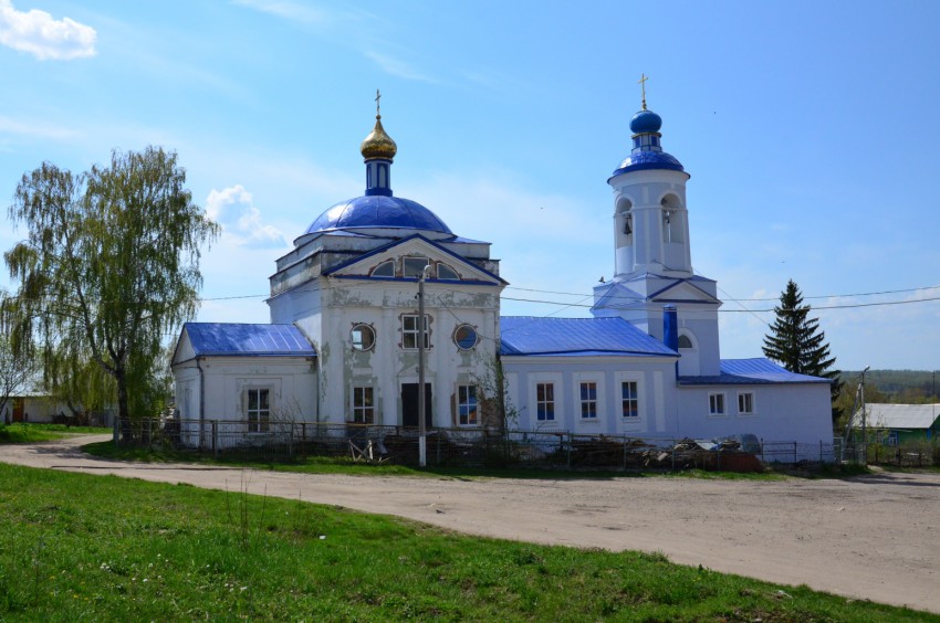 Чернь. Церковь Покрова Пресвятой Богородицы. общий вид в ландшафте