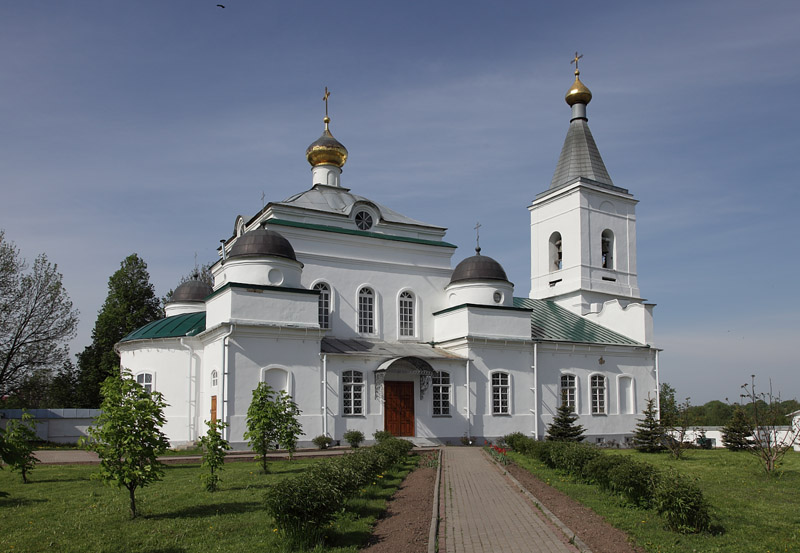 Рославль. Спасо-Преображенский мужской монастырь. Собор Спаса Преображения. общий вид в ландшафте