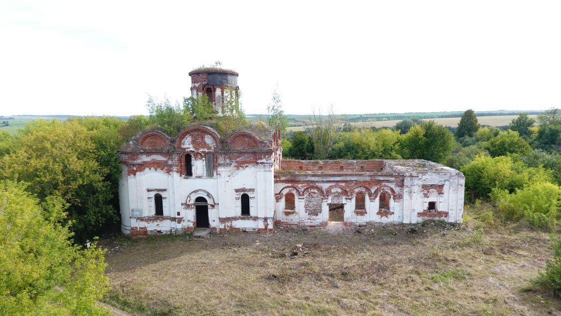 Церковь Троицы Живоначальной, Большая Пица (Дальнеконстантиновский район, Нижегородская область). общий вид в ландшафте