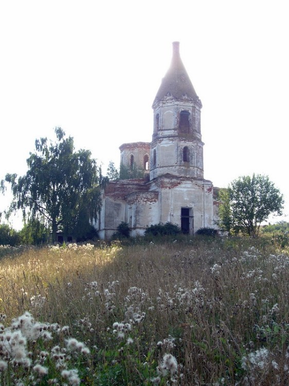 Церковь Троицы Живоначальной, Холостой Майдан (Вадский район, Нижегородская область). общий вид в ландшафте, Вид с западной стороны