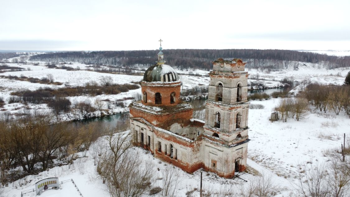 Церковь Преображения Господня, Пилекшево (Перевозский район, Нижегородская область). общий вид в ландшафте