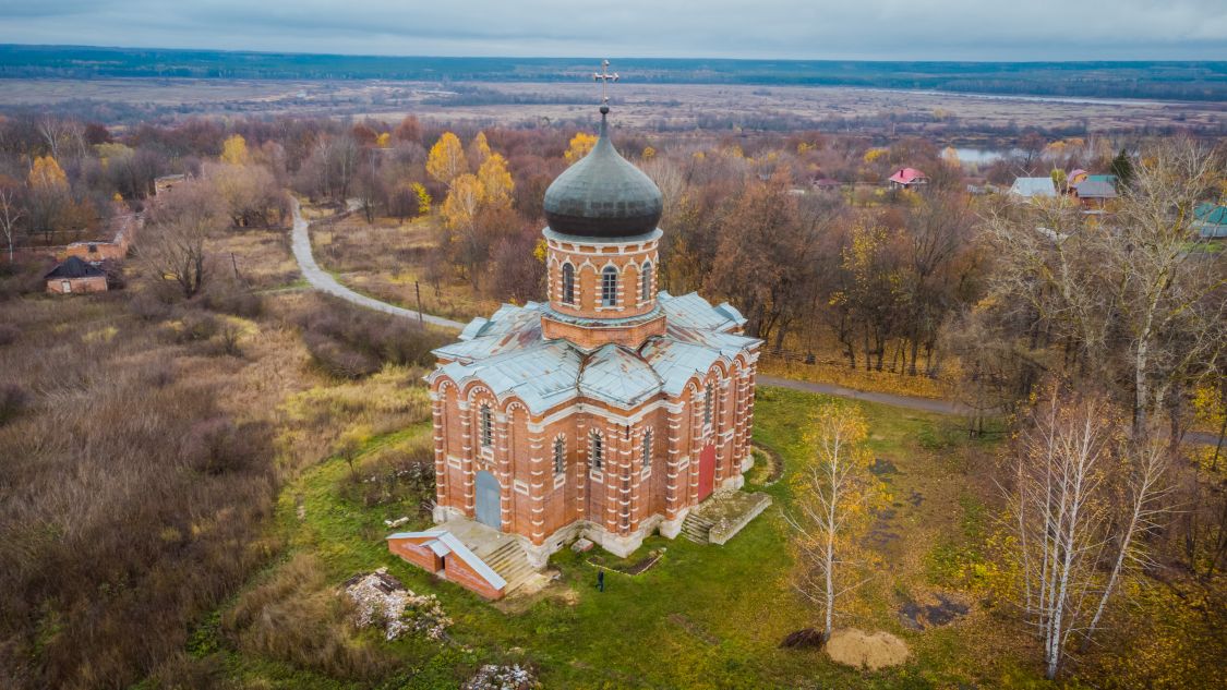 Церковь Диомида, Перво (Касимовский район и г. Касимов, Рязанская область). общий вид в ландшафте