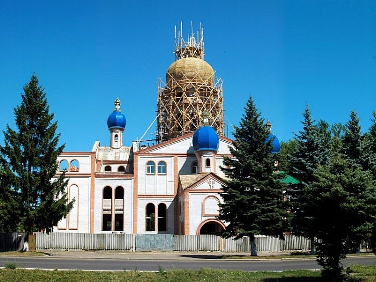 Первомайский. Собор Казанской иконы Божией Матери. фасады, строящийся храм	      