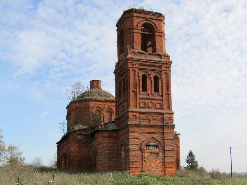 Церковь Успения Пресвятой Богородицы, Кутьково (Ферзиковский район, Калужская область). фасады, вид с северо-запада