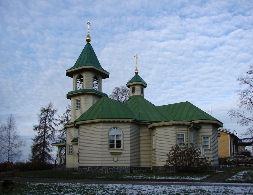 Иматра. Церковь Николая Чудотворца. общий вид в ландшафте