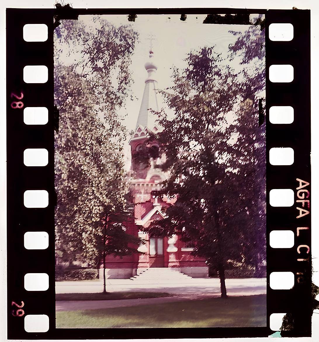 Западный фасад. Фото 1941 г. с аукциона e-bay.de, архивная фотография. Кафедральный собор Николая Чудотворца, Куопио (Северное Саво, Финляндия)