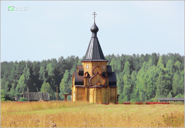 Неизвестная часовня, Ямки (Вязниковский район, Владимирская область). общий вид в ландшафте, Вид с востока