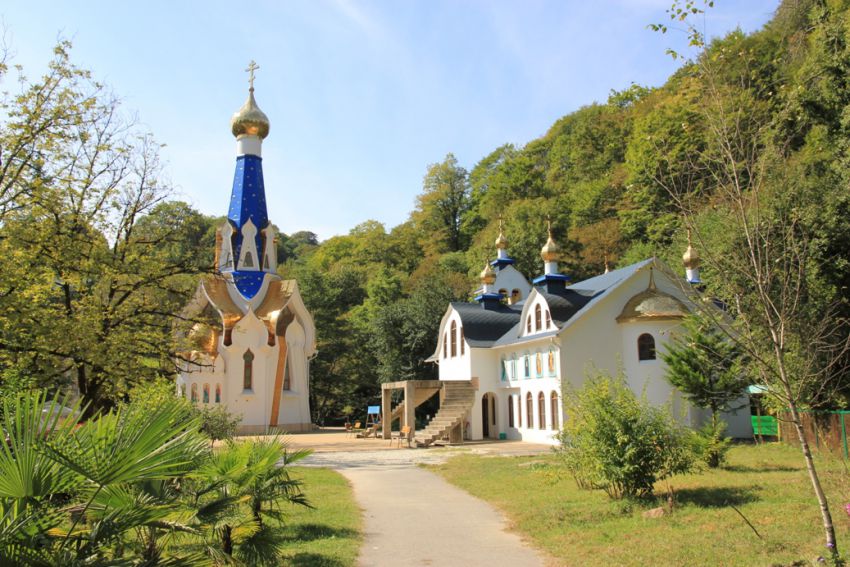 Лесное. Троице-Георгиевский женский монастырь. общий вид в ландшафте
