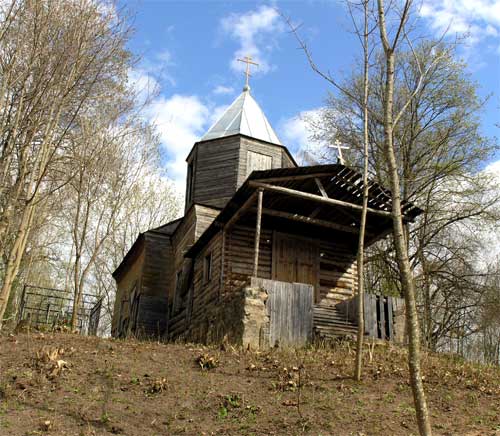 Матюшкино. Церковь Николая Чудотворца. общий вид в ландшафте