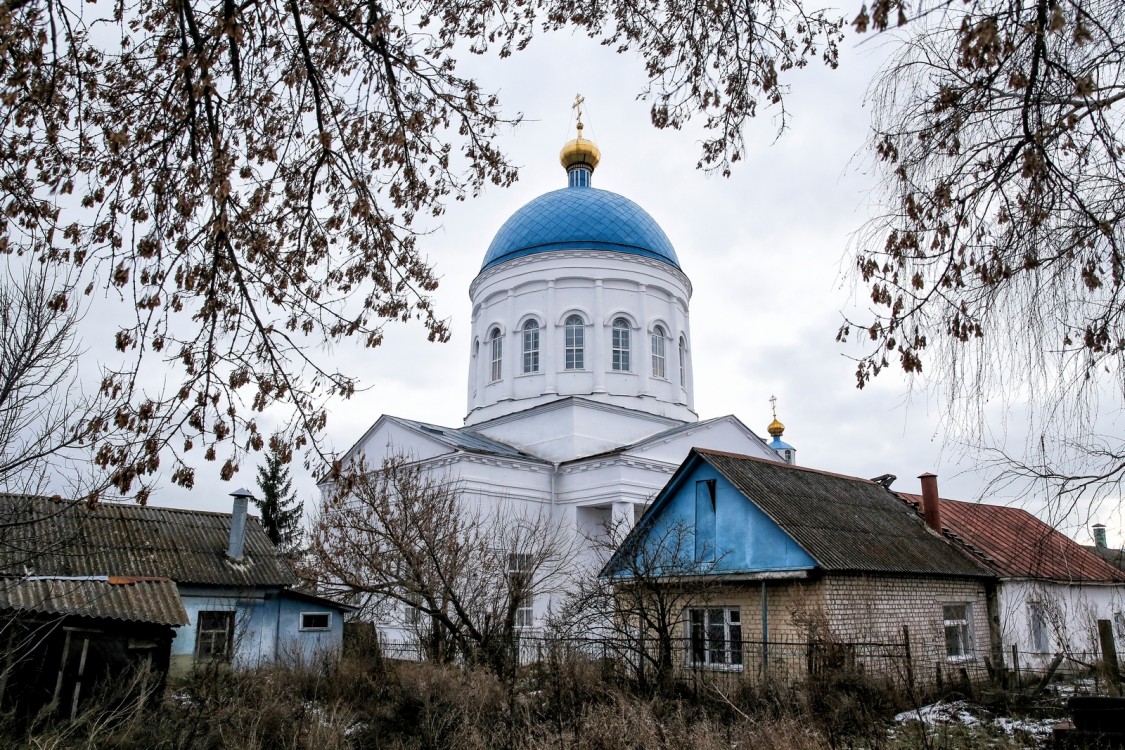 Кромы. Церковь Николая Чудотворца. фасады, Вид с двора брошенного дома.