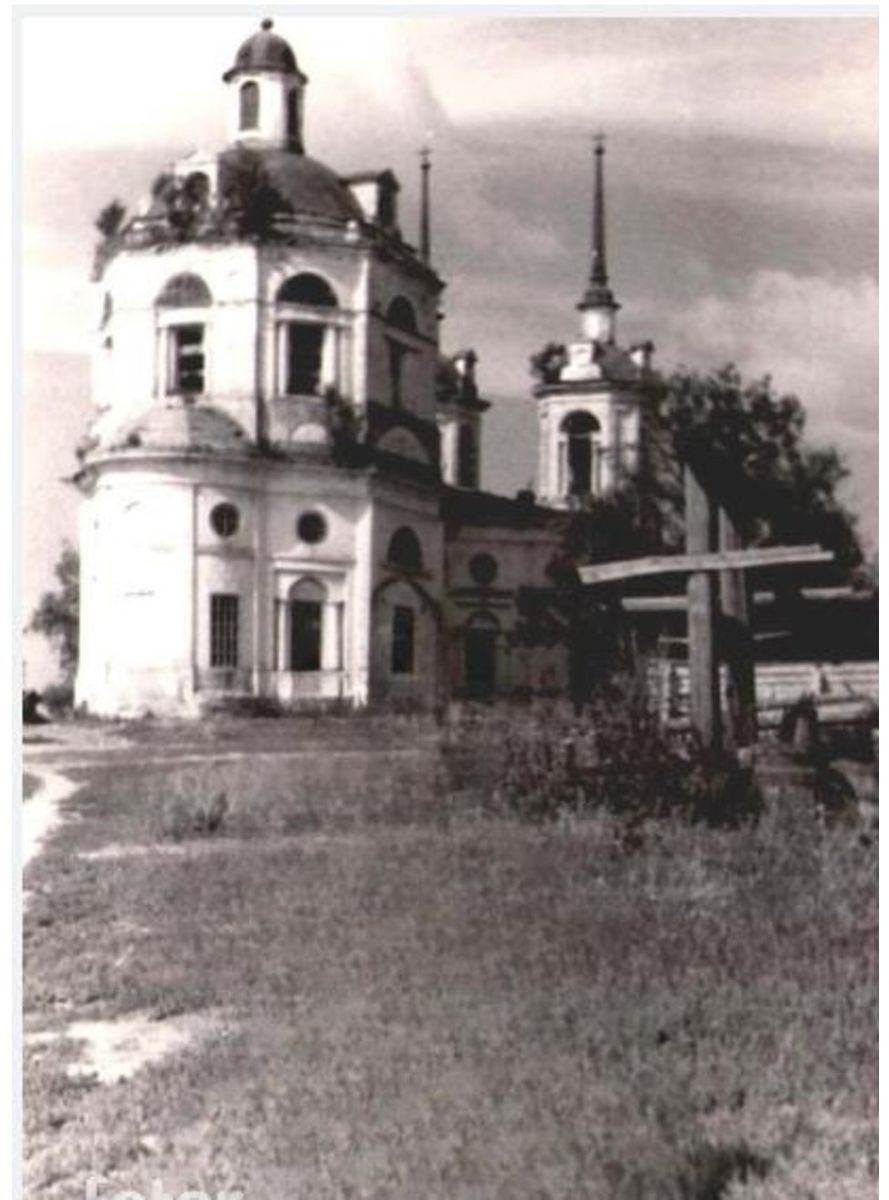 Церковь Покрова Пресвятой Богородицы, Погост (Фурмановский район, Ивановская область). архивная фотография, Фото 1961 года, до разрушения церкви