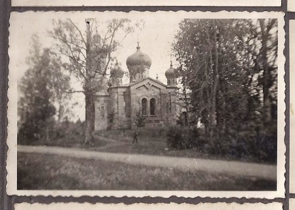 Церковь Алексия, митрополита Московского, Марциена (Мадонский край, Латвия). архивная фотография, Боковой фасад. Фото 1941 г. с аукциона e-bay.de