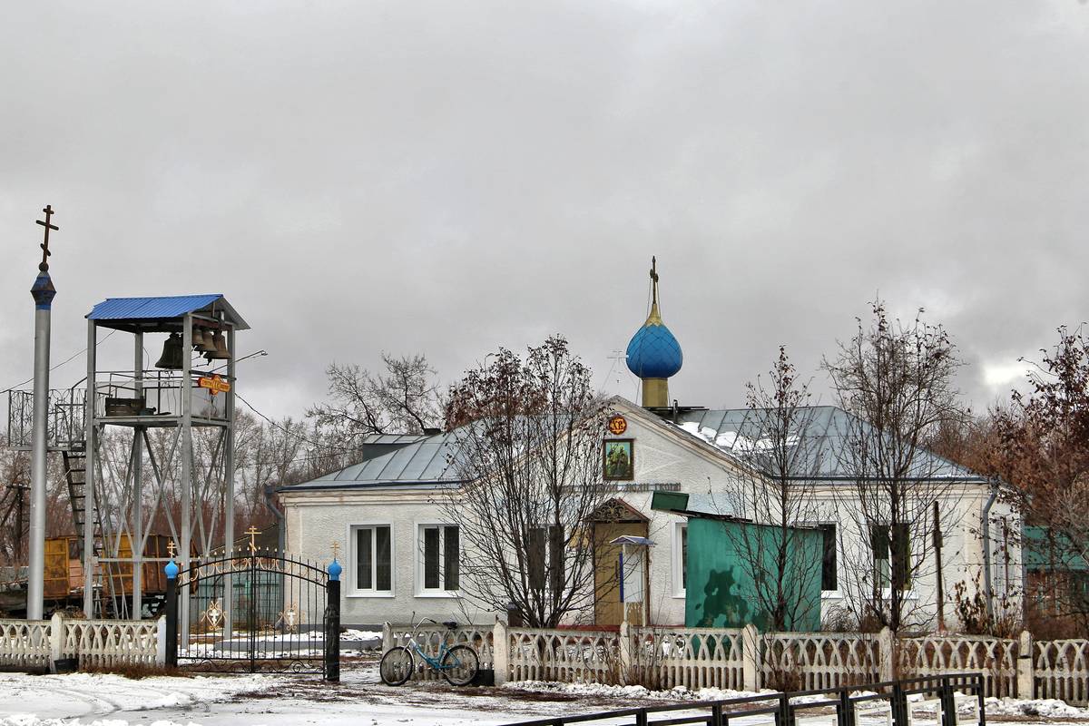 Церковь Петра и Павла (новая), Серебряное (Горьковский район, Омская область). общий вид в ландшафте