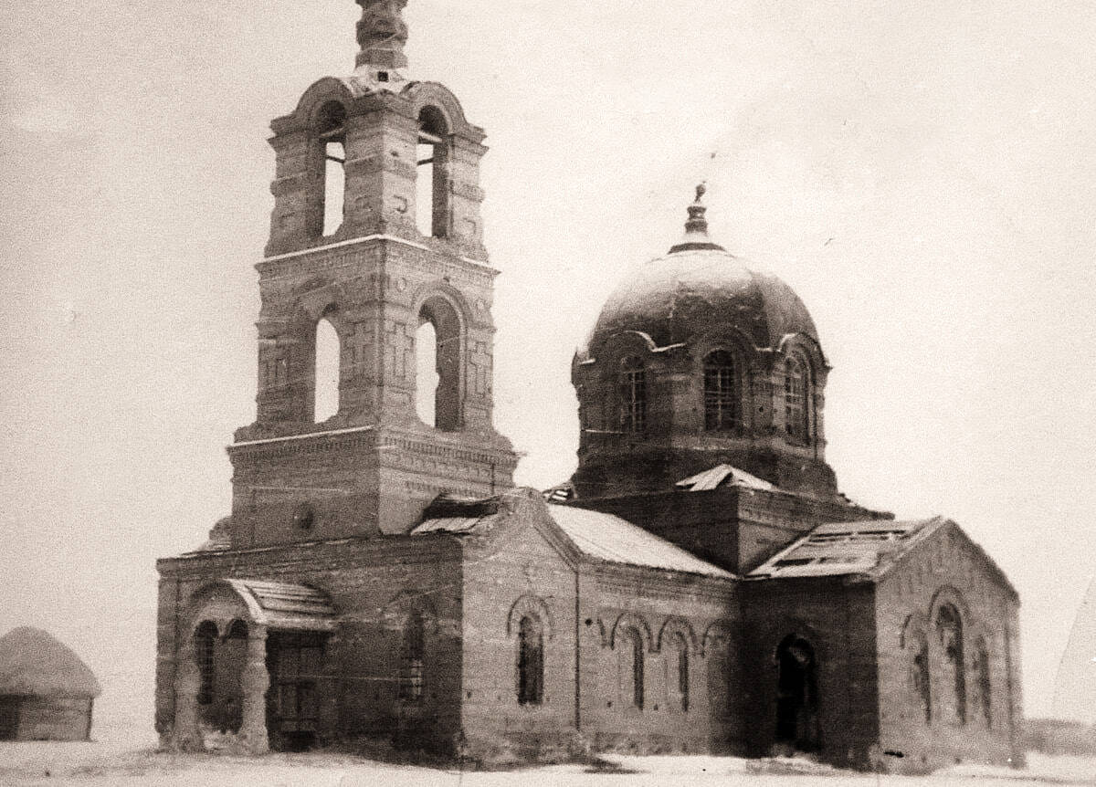 Церковь Казанской иконы Божией Матери, Пилипы (Каменский район, Воронежская область). архивная фотография, Фото 1950-х годов из приходского архива