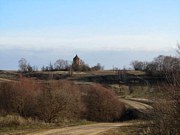 Церковь Покрова Пресвятой Богородицы, вид с запада, с правого берега р.Медынка, от с.Огарево<br>, Огарево, Дзержинский район, Калужская область