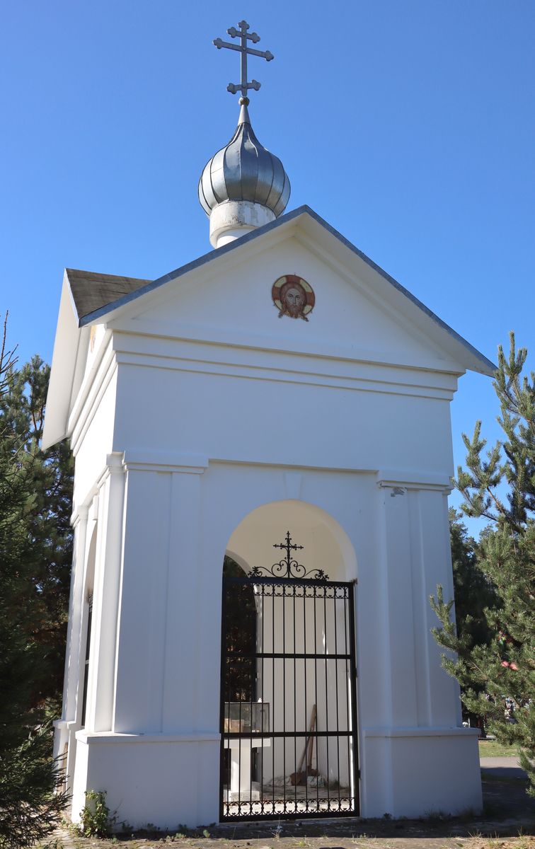 Часовня Царственных страстотерпцев, Богослово (Богородский городской округ, Московская область). общий вид в ландшафте, Вид с востока