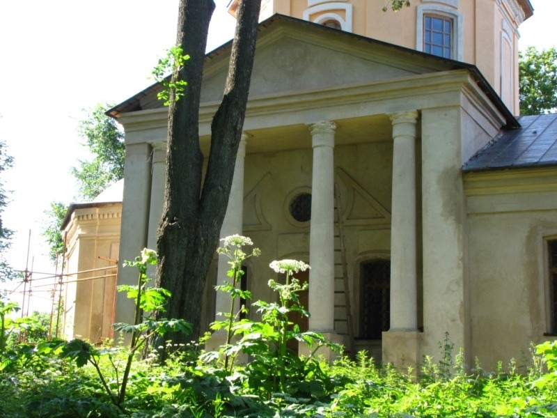Церковь Казанской иконы Божией Матери, Старое Село (Бородинского с/о) (Можайский городской округ, Московская область). архитектурные детали, колоны северного фасада