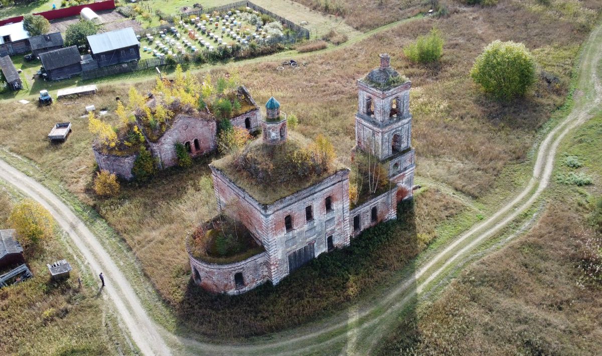 Церковь Преображения Господня, Поддыбье (Тейковский район, Ивановская область). общий вид в ландшафте