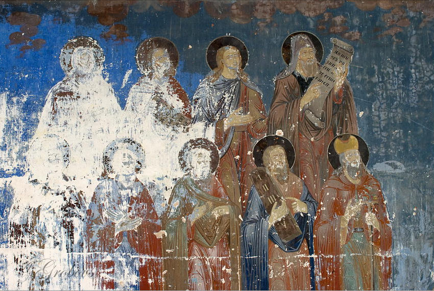 Малахово. Церковь Рождества Христова. интерьер и убранство, фрагмент росписи стен
