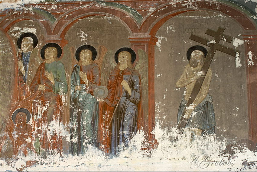 Малахово. Церковь Рождества Христова. интерьер и убранство, фрагмент росписи стен